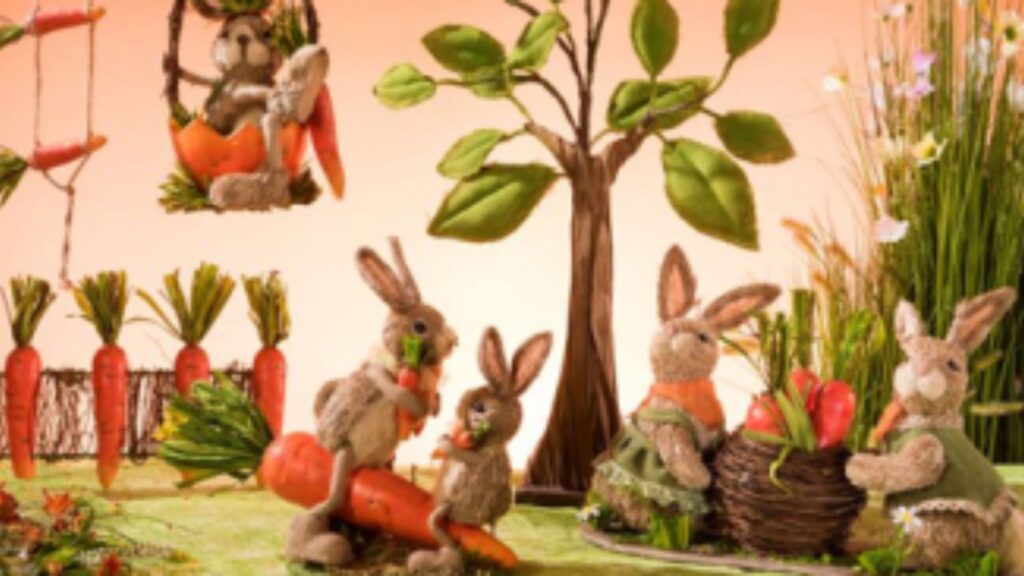 como decorar para pascua con conejos y zanahorias