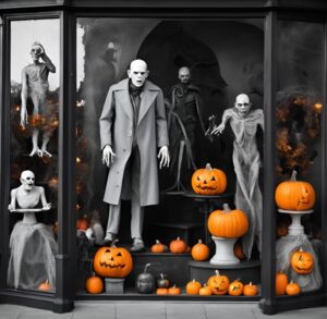 Decoración de Halloween para escaparates - películoas clásicas de terror