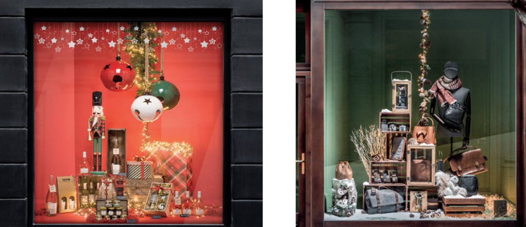 decoración navideña para tiendas – decoración de escaparates de Navidad